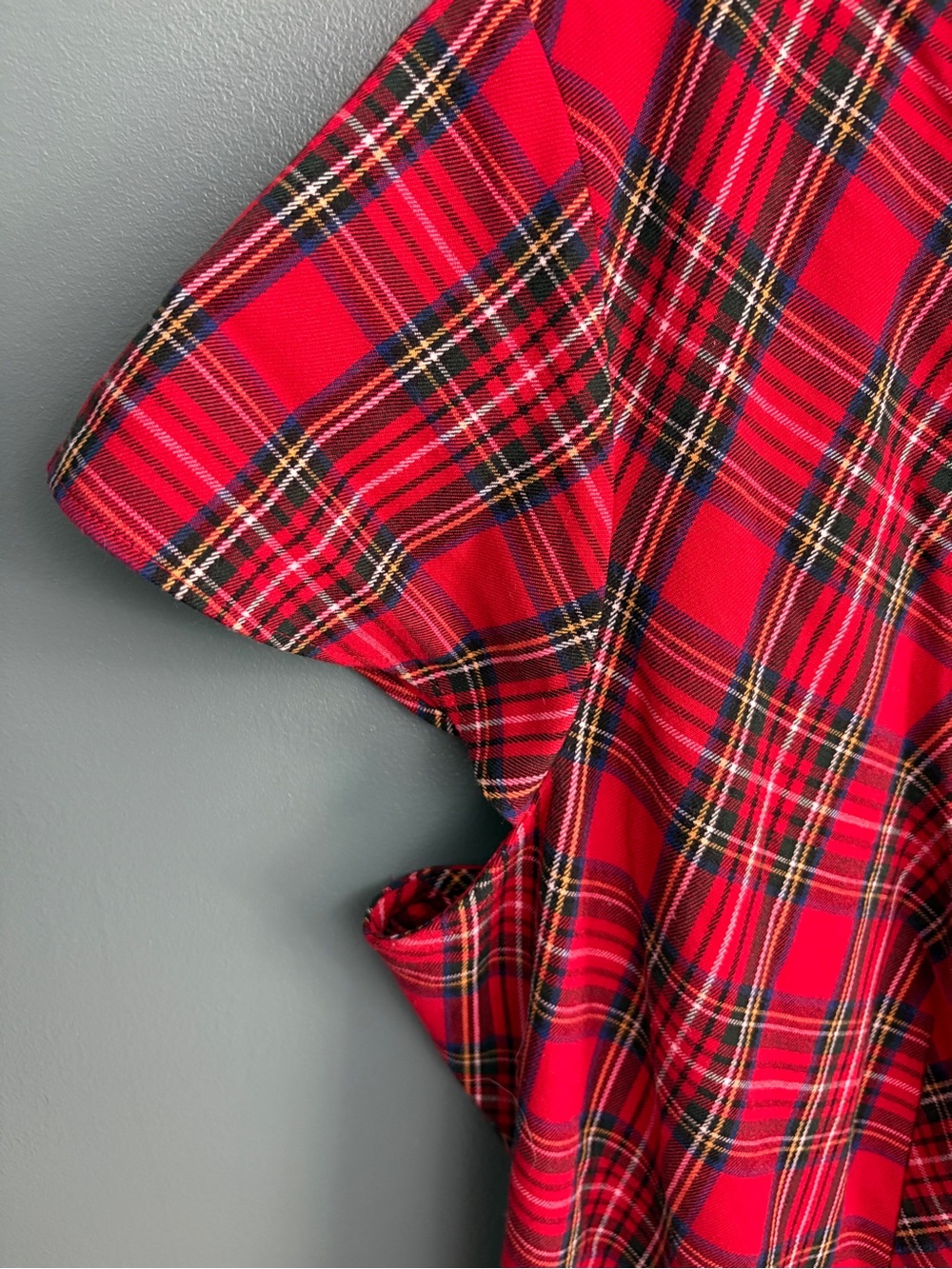 Lane Bryant Women’s Cap-Sleeve Fit & Flare Midi Dress Red Tartan Plaid Size 24 - Picture 5 of 9